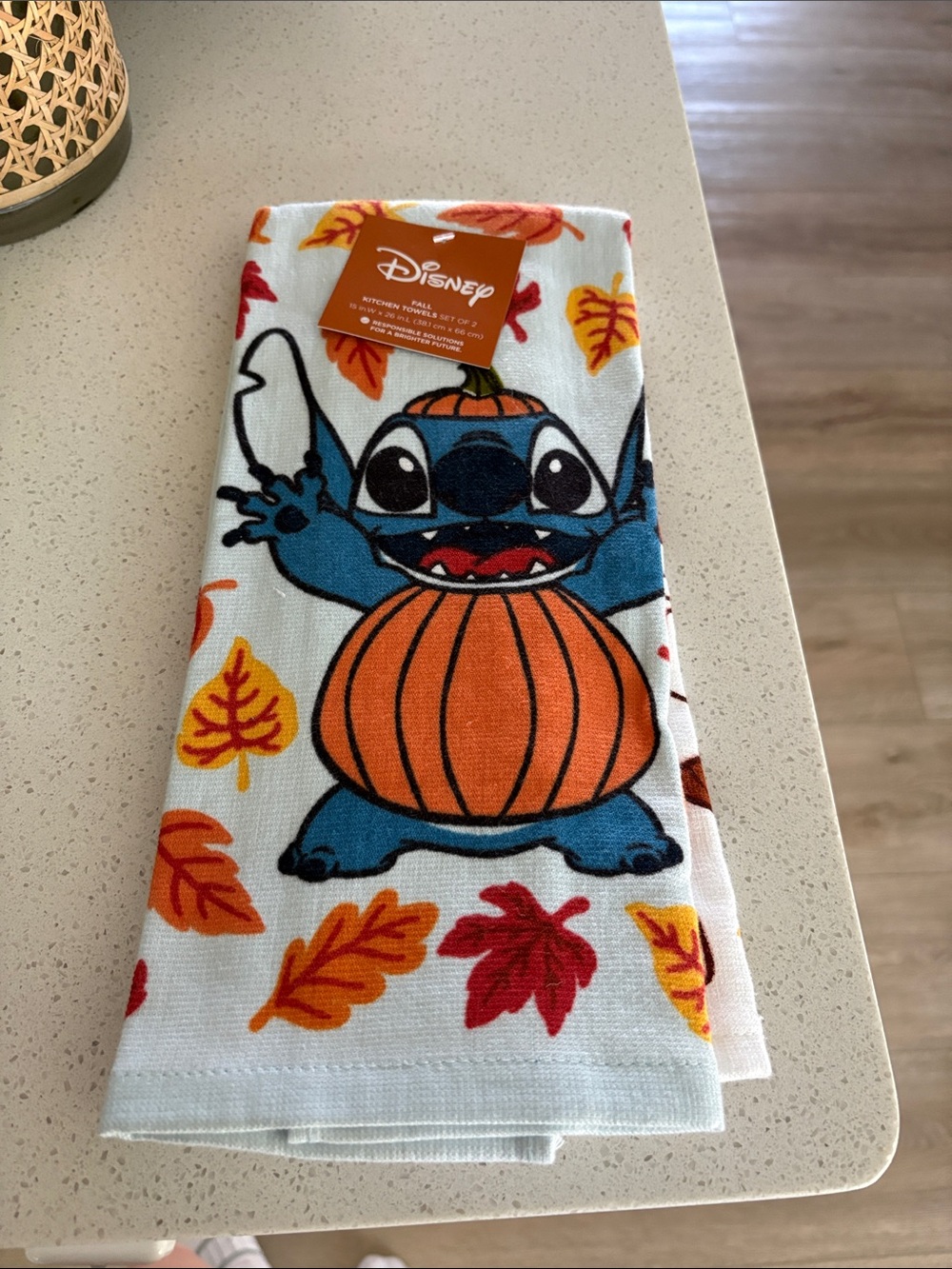 Disney stitch autumn Halloween kitchen towels